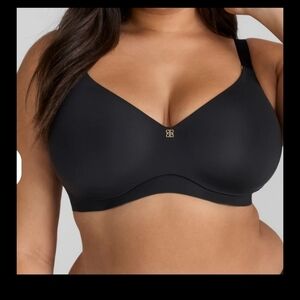 New W Tag Honeylove Cloud Embrace The Wireless T-shirt Bra 38DD (E) Vamp Black